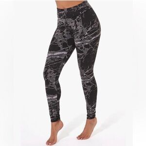 Pact Leggings Womens Large Organic Cotton Go-to Marbled Sky High Rise black